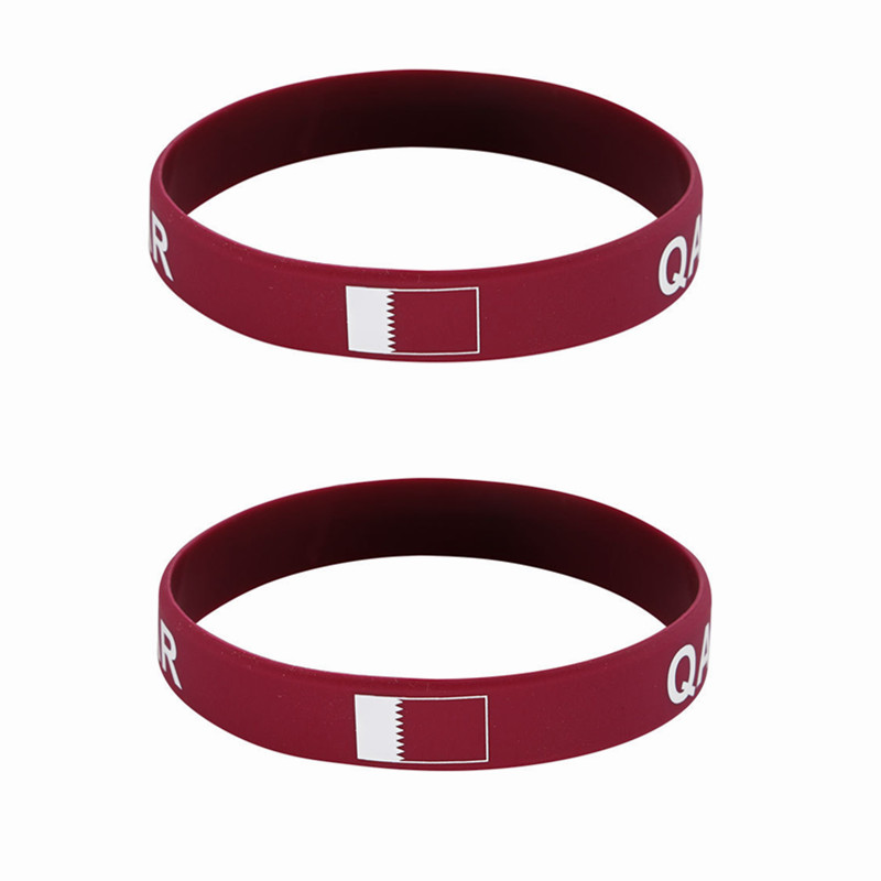 Men Accessories Qatar - 2pcs Qatar Flag Silicone Bracelets Sports