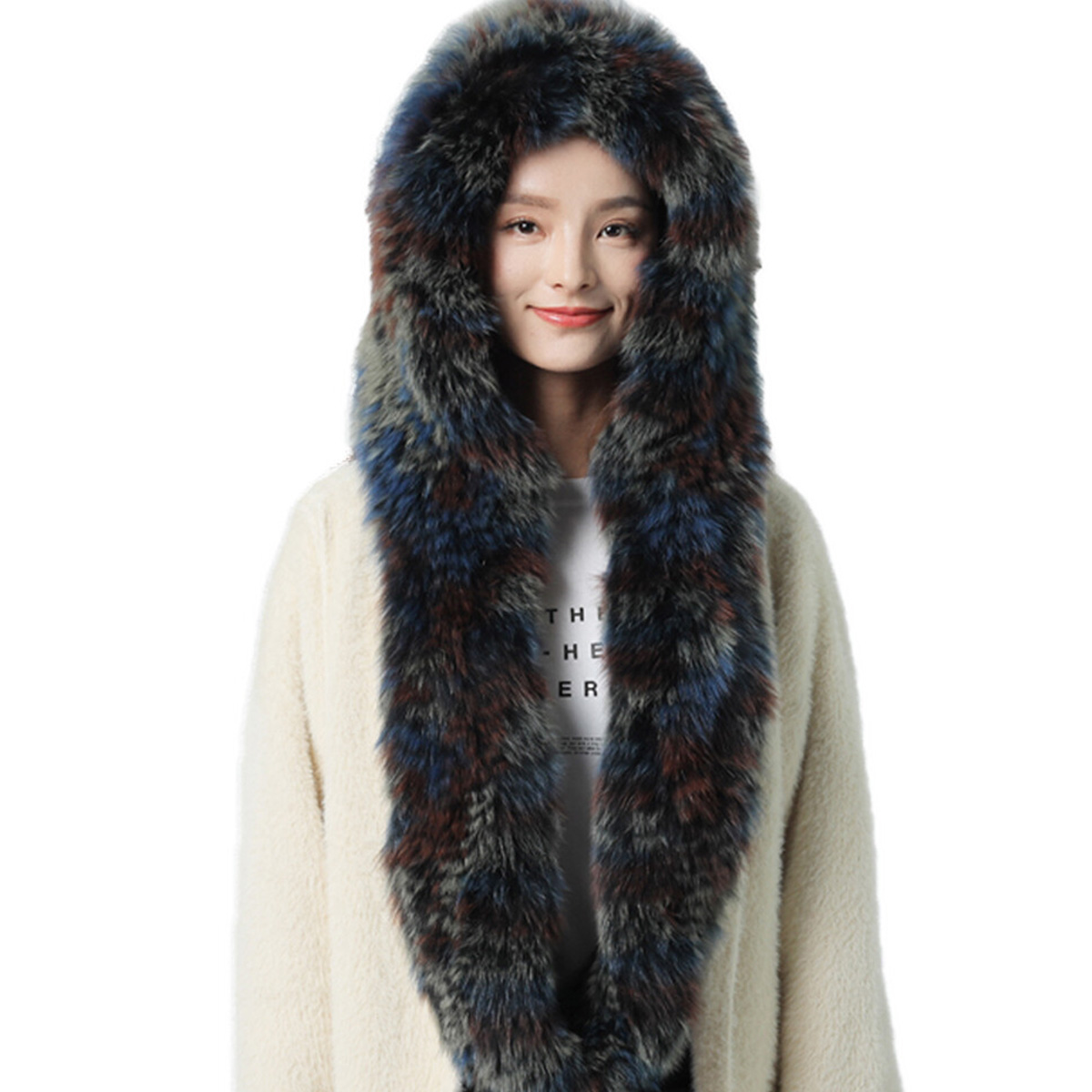 Men Accessories Sale - New Real Rabbit Fur Scarf Thickened