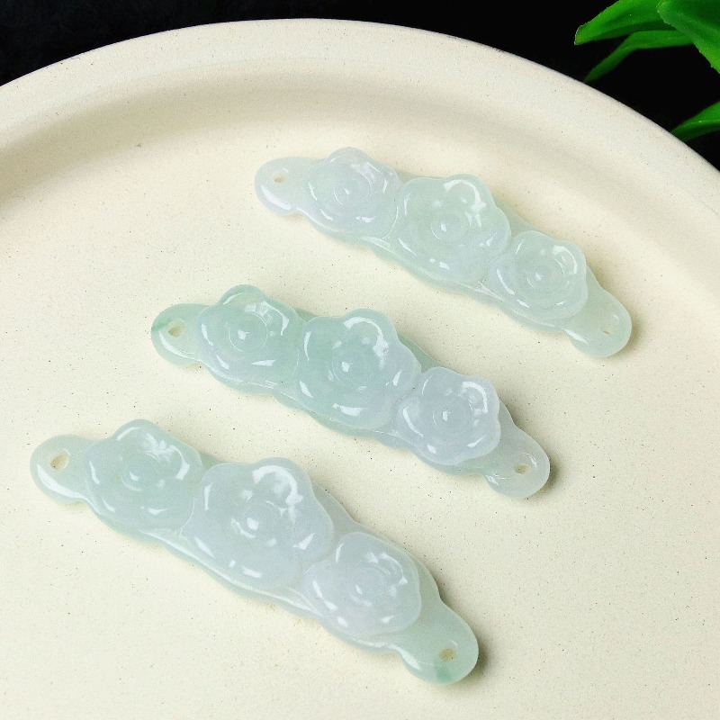 Men'S Mens Accessories - 1pc Natural Jadeite Emerald Flower Hand