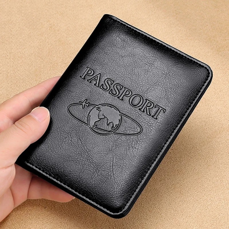 Unisex Genuine Leather Passpor - Passport Wallet Rfid ulasan dan harga