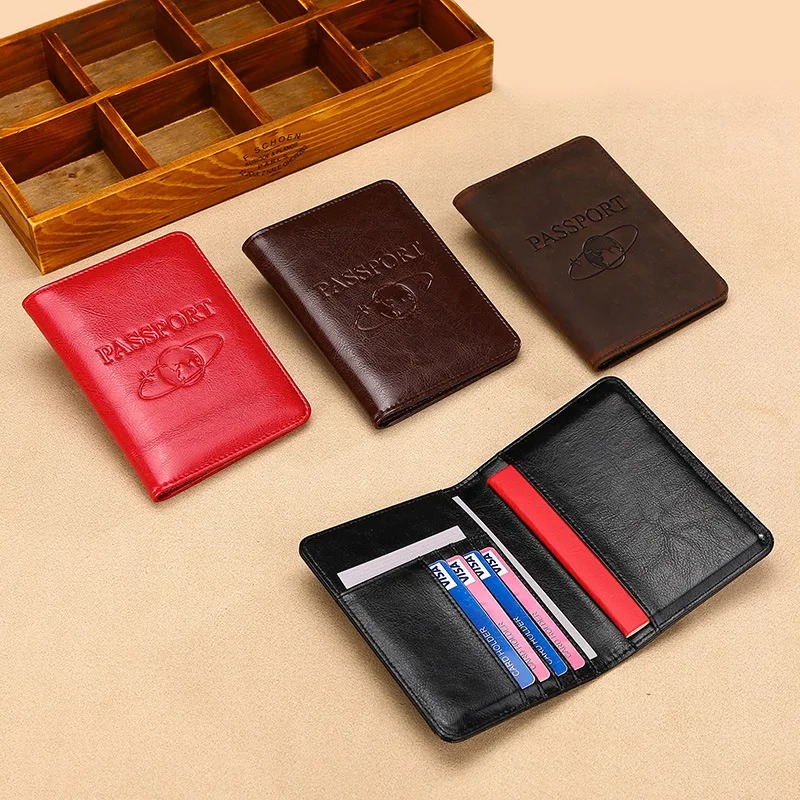 Unisex Genuine Leather Passpor - Passport Wallet Rfid ulasan dan harga
