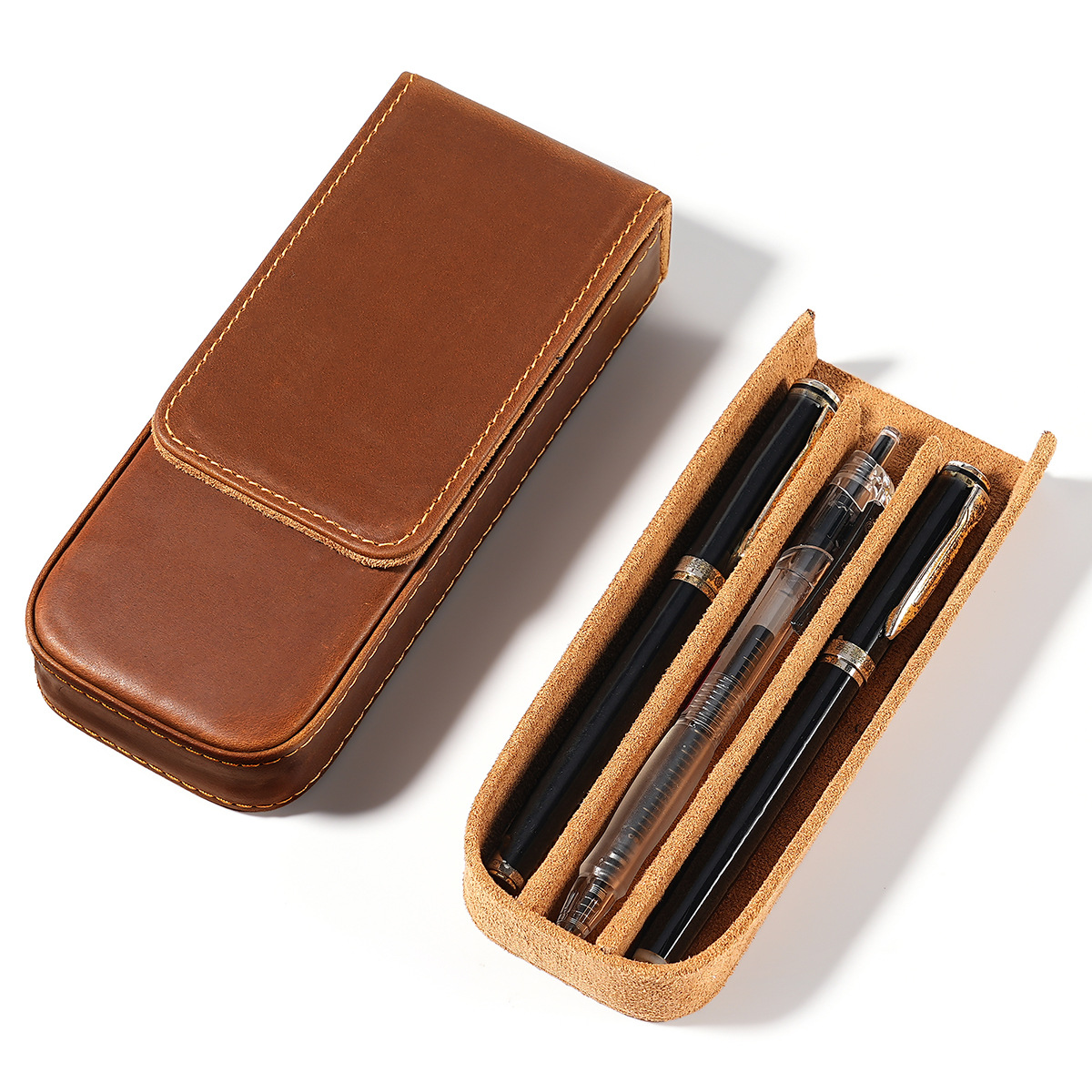 3 Slot Geniue Cowhide Pen Penc - Men Accessories Drawer ulasan dan harga