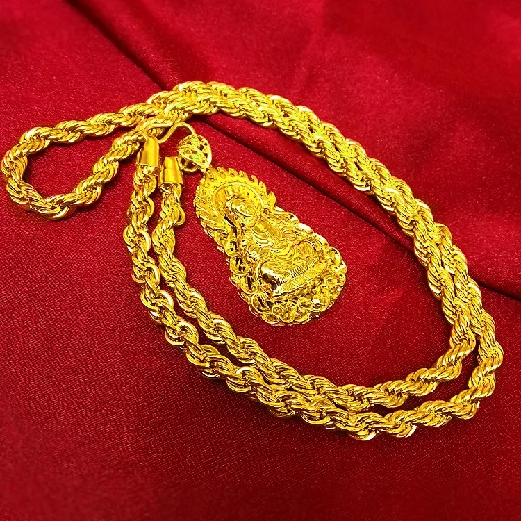 Men's AU999 24K Real Gold Neck - Men Accessories Look ulasan dan harga