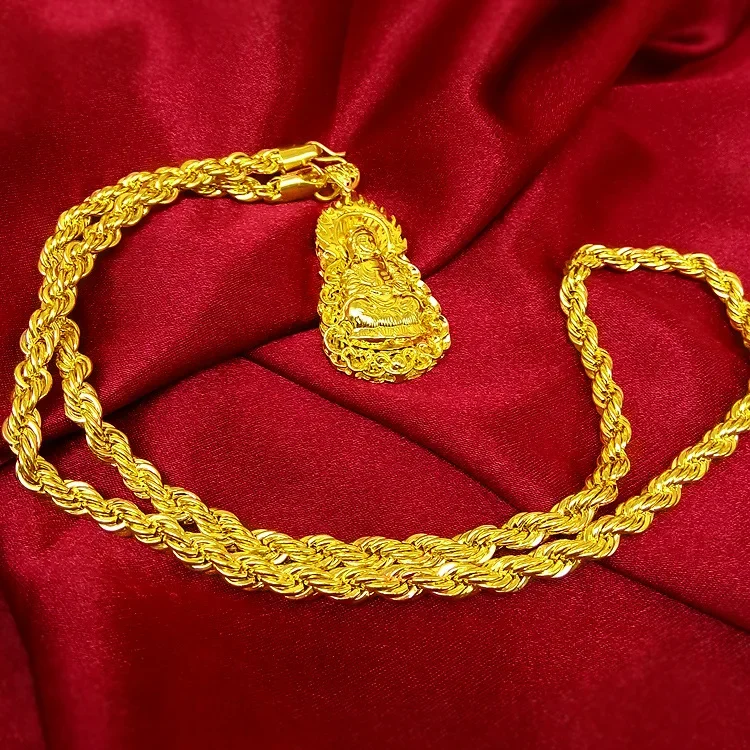 Men's AU999 24K Real Gold Neck - Men Accessories Look ulasan dan harga