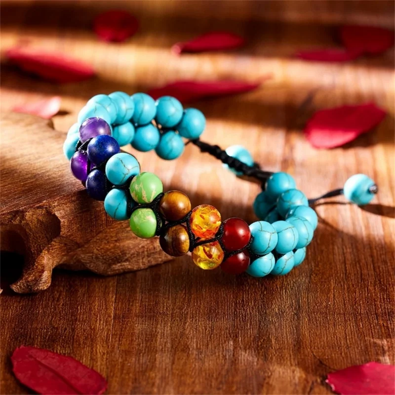 Double Layer 7 Chakra Bracelet - Men Accessories India ulasan dan harga
