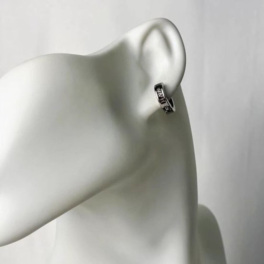1pair Retro Roman Numeral Ear  - Men Accessories Look ulasan dan harga
