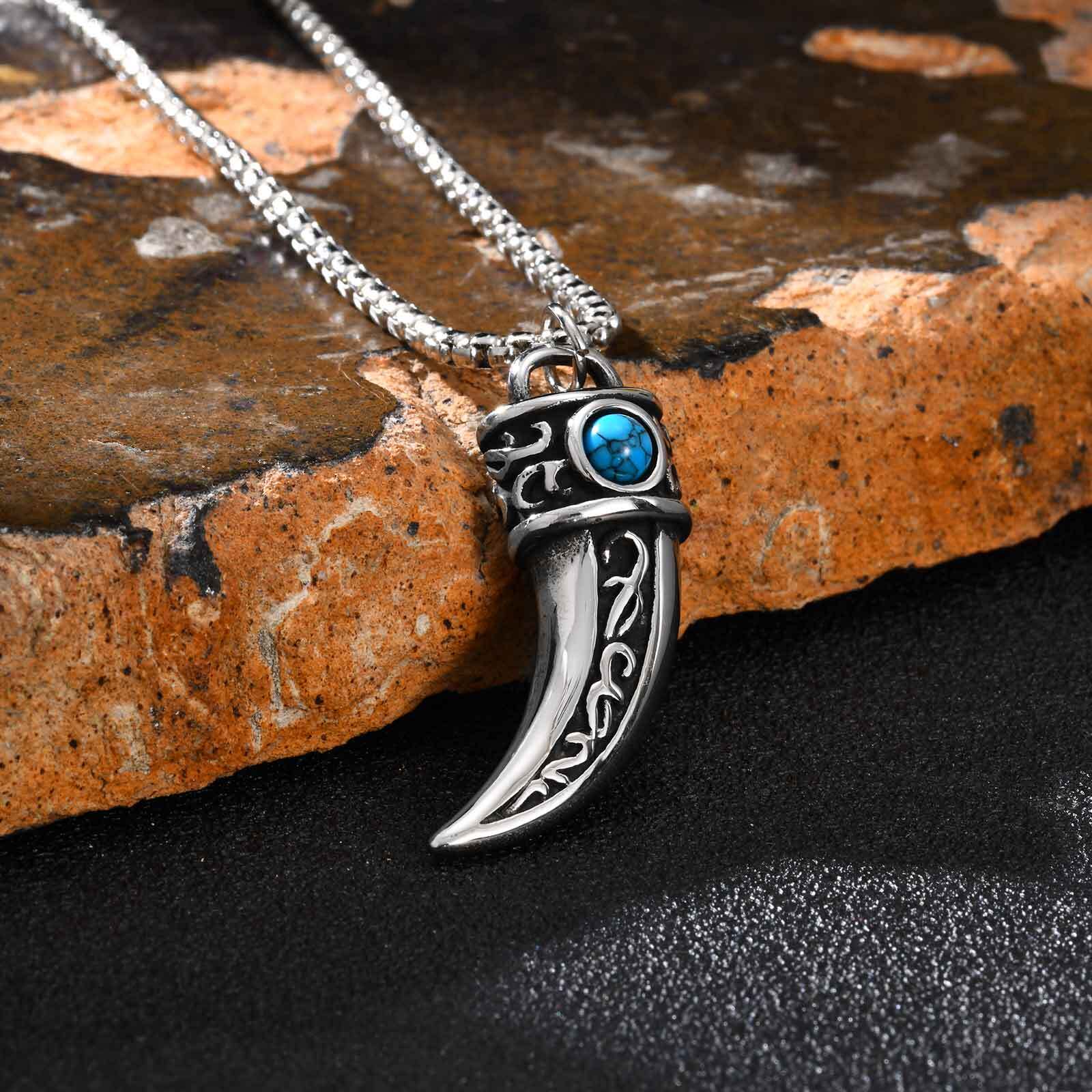 Vintage Horn Charms Necklace f - Men Accessories Ethnic ulasan dan harga