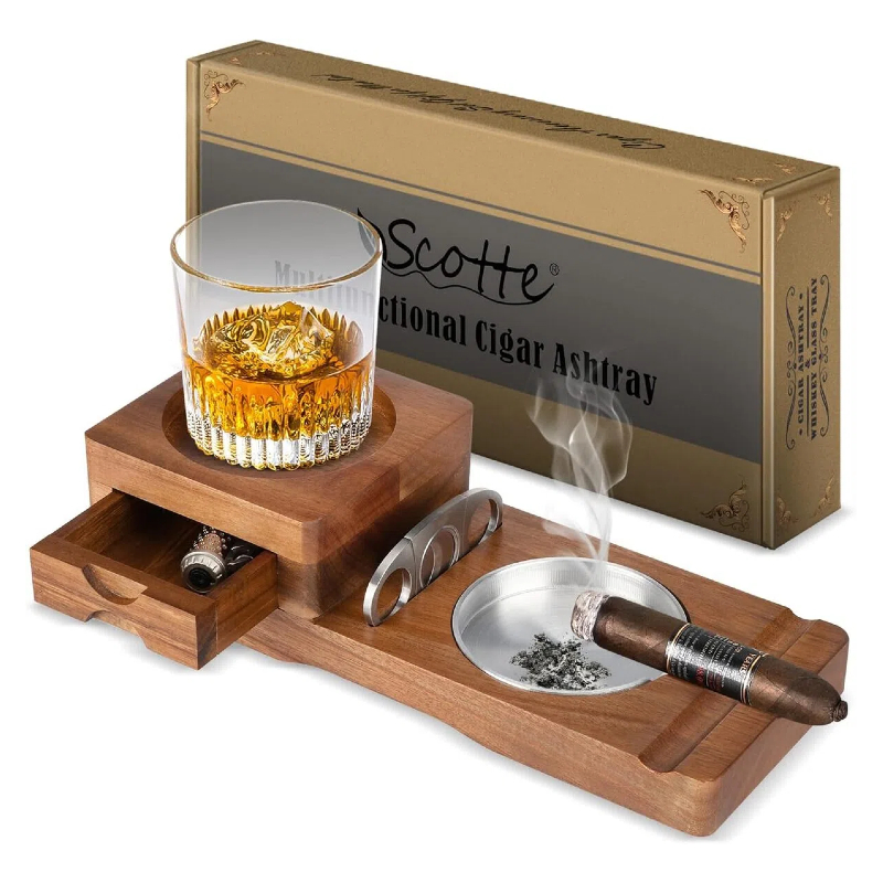 Ashtray Coaster Whiskey Glass  - Men Accessories Drawer ulasan dan harga