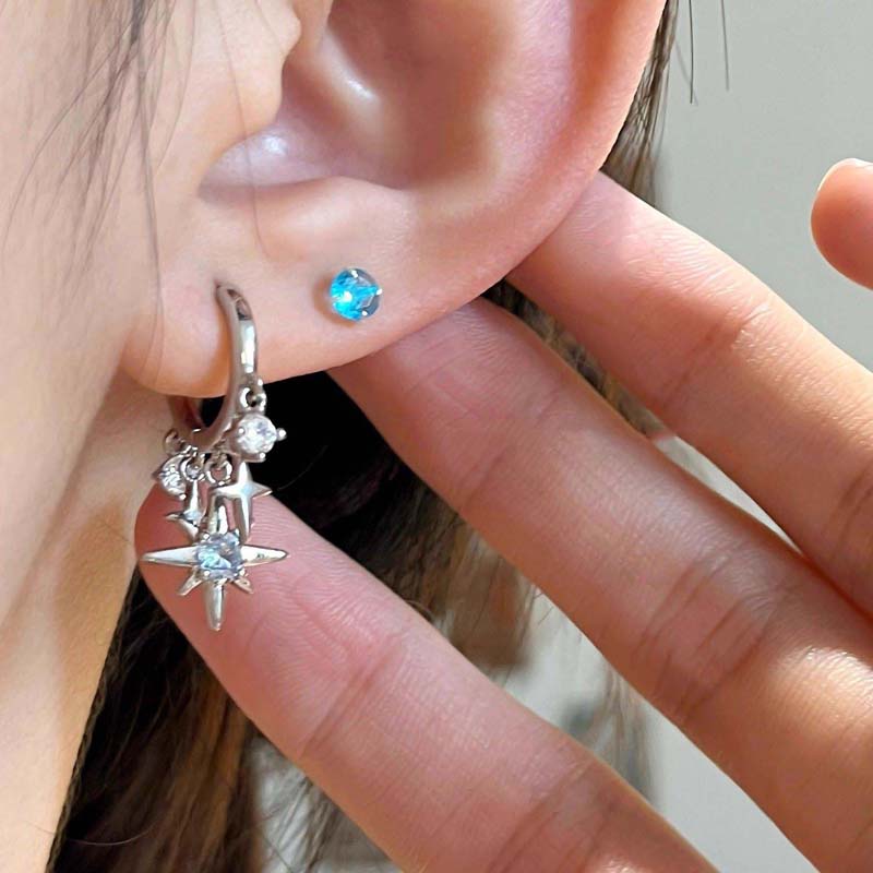 New Y2K Blue Zircon Star Tasse - Men Accessories Sale ulasan dan harga