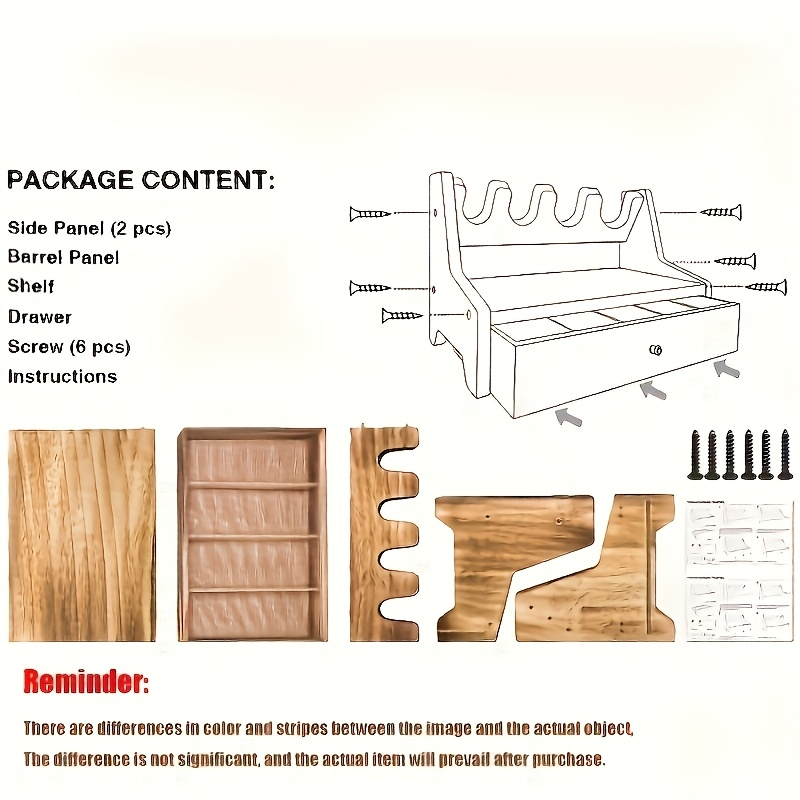 Solid Wood Pistol Storage Stan - Men Accessories Drawer ulasan dan harga